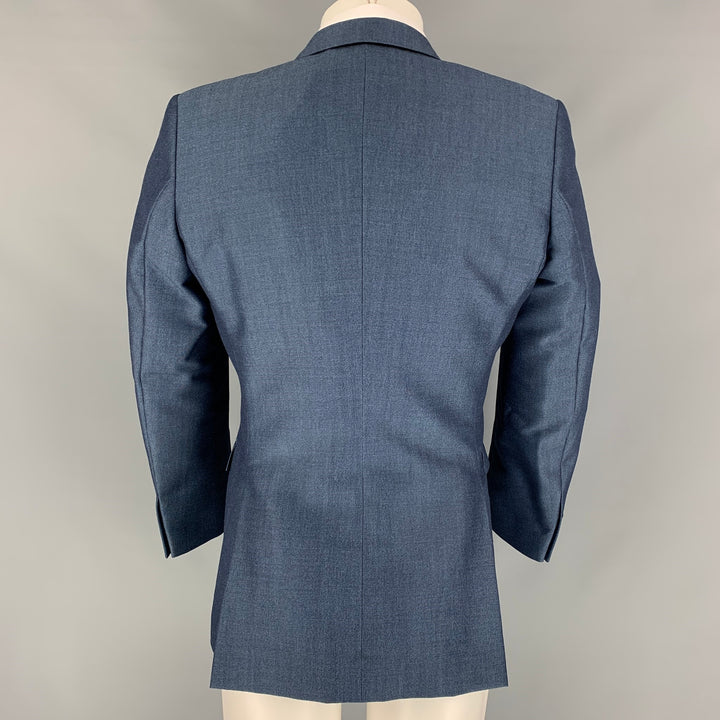 BURBERRY PRORSUM Talla 38 Traje regular azul con solapa de muesca de lana / mohair