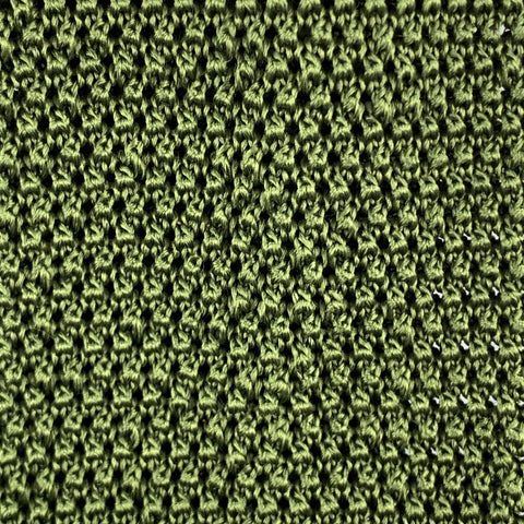 PAUL STUART Olive Silk Textured Knit Tie