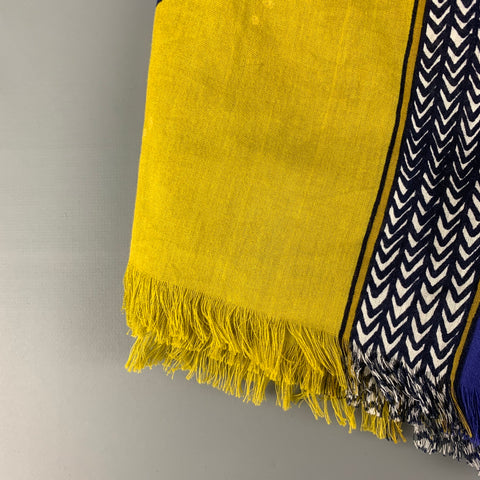 INOUITOOSH Purple Yellow Abstract Cotton Scarf