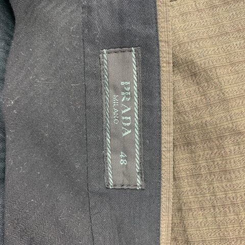 PRADA Size 32 Olive Textured Cotton Blend Button Fly Shorts