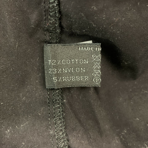 PRADA Size M Black Solid Cotton Blend One pocket Short Sleeve Shirt