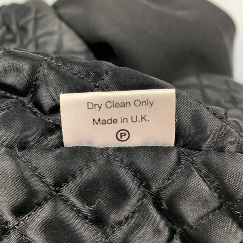 OLIVER SPENCER Taille 44 Manteau double boutonnage en laine à chevrons noir