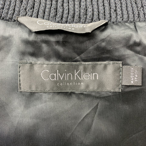 CALVIN KLEIN COLLECTION Size 42 Black Quilted Nylon Zip Up Jacket