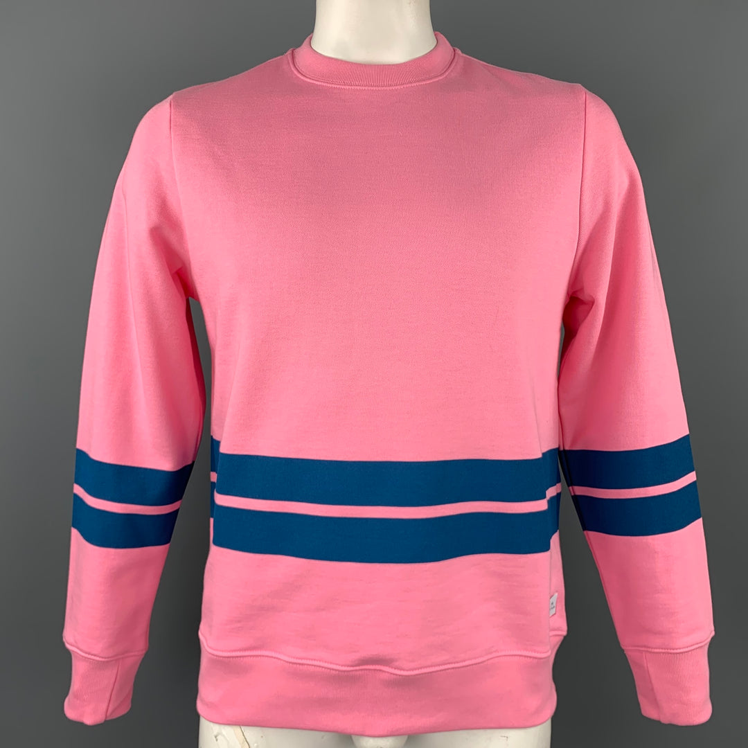 PS by PAUL SMITH Taille L Sweat-shirt à col rond en coton à rayures roses