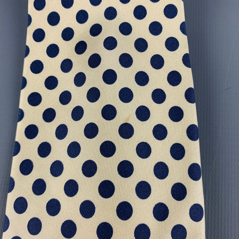 VALENTINO Yellow Navy Dots Silk Tie