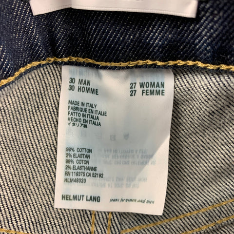 HELMUT LANG Size 30 Blue Cotton Slim Multi Key Rings Jeans