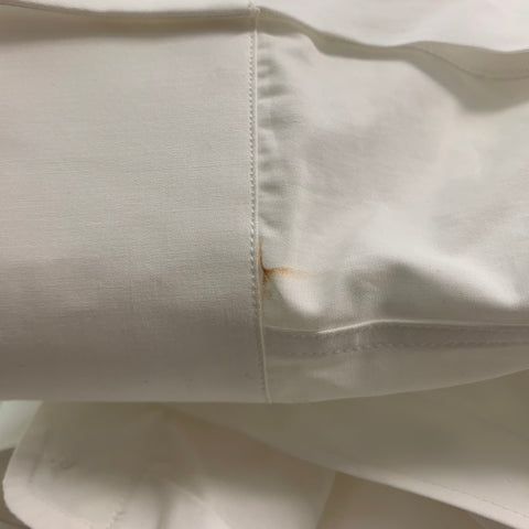 VALENTINO Size M White Solid Cotton Double Layer Long Sleeve Shirt