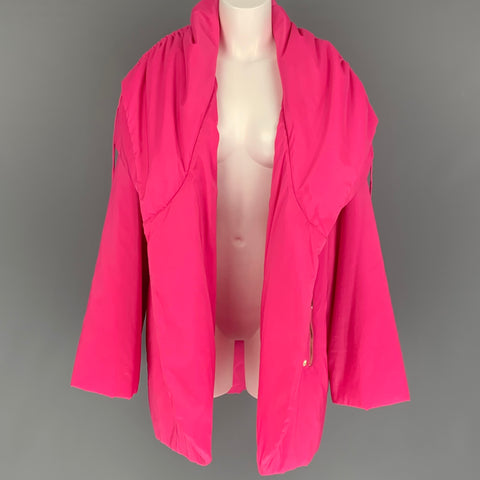 MAGASCHONI Size XL Pink Polyester &  Spandex Solid Coat