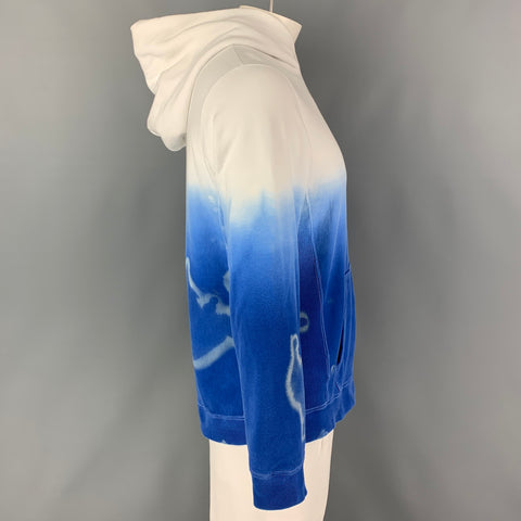 COMME des GARCONS GANRYU Size L Blue White Ombre Hooded Custom Sweatshirt