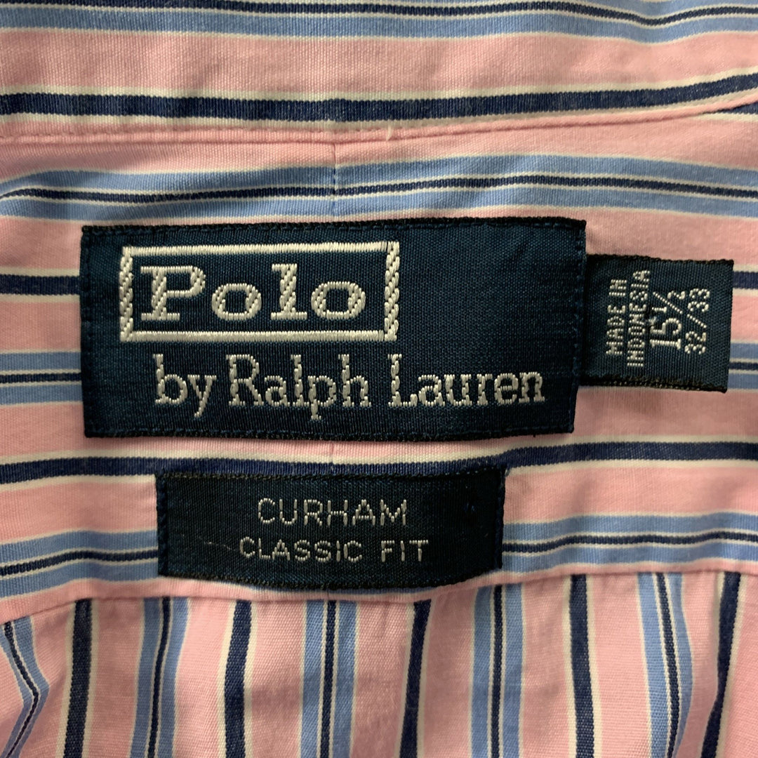 POLO by RALPH LAUREN Size M Lavender and  Blue Stripe Cotton Long Sleeve Shirt
