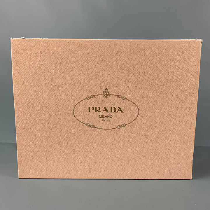 PRADA Size 11 Royal Blue White Leather Platform Laces