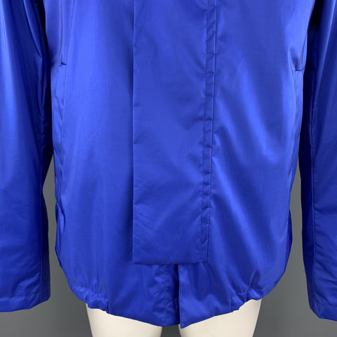 JIL SANDER by RAF SIMONS Size 38 Blue Nylon High Neck Zip Hood Parka