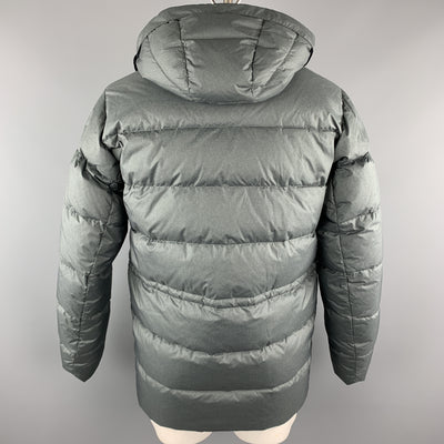 KJUS Size L Slate Quilted Polyester Zip & Snaps Jacket