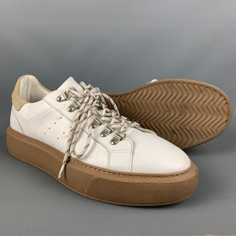 THE KOOPLES Baskets à talon épais en cuir blanc taille 11