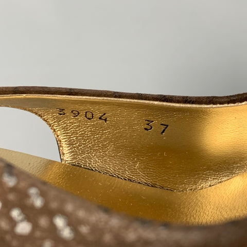 DOLCE & GABBANA Size 7 Brown Suede Slingback Bow Pumps