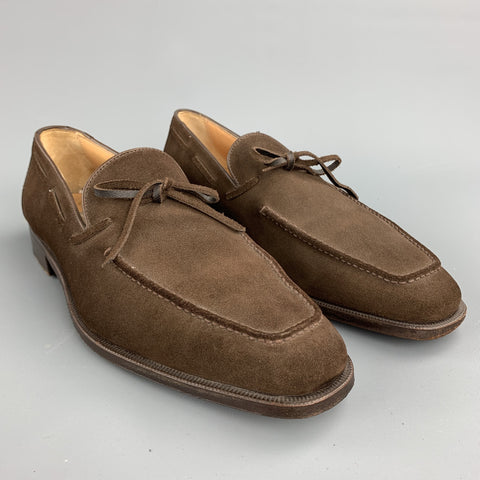 GRAVATI for WILKES BASHFORD Size 7.5 Brown Suede Slip On Loafers