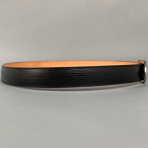 LOUIS VUITTON Size 36 Black Epi Leather Belt