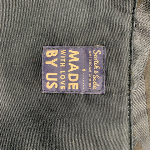 SCOTCH AND SODA Size XXL Navy Jacquard Polyester Zip Up Jacket