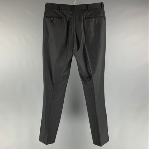 POLO by RALPH LAUREN Size 33 Grey Virgin Wool Flat Front Dress Pants