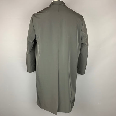 PRADA Abrigo Largo Abotonado Acolchado De Poliéster Pizarra Talla XL