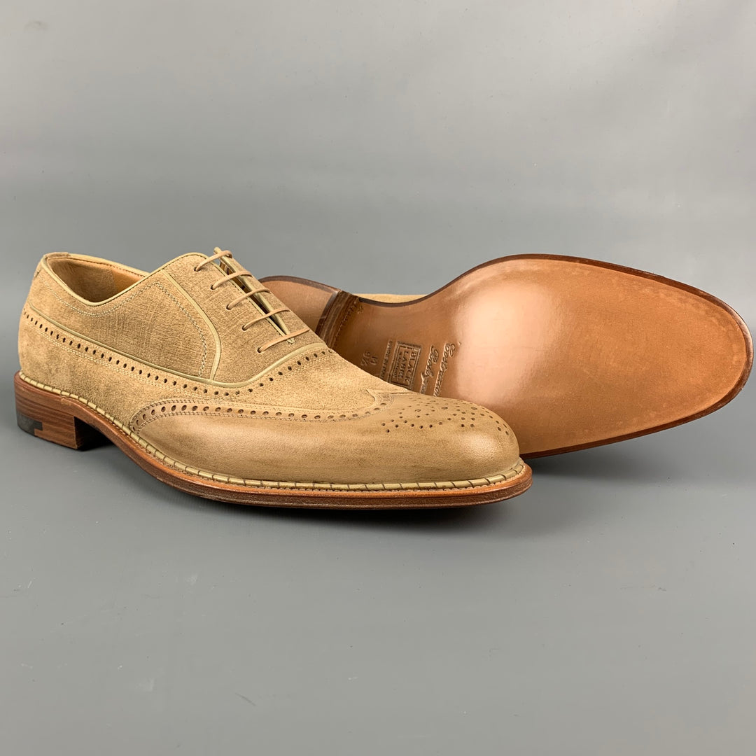 A.TESTONI Size 10.5 Tan Leather Wingtip Lace Up Shoes – Sui 
