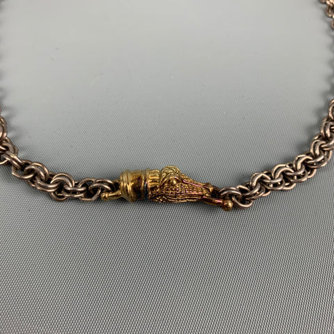 Vintage BARRY KIESELSTEIN-CORD Silver Chain Link Sterling Silver 14k Crocodile Head Necklace