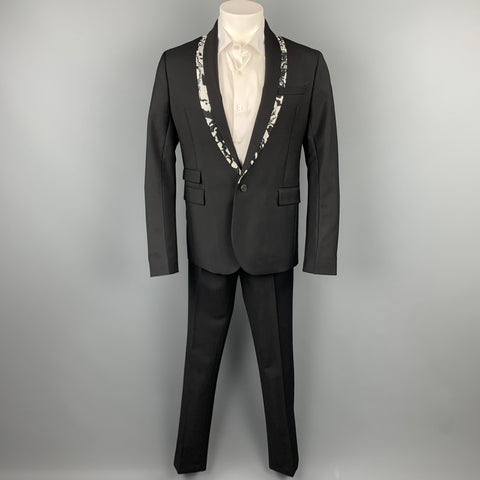 MCQ by ALEXANDER MCQUEEN Size 40 Black Wool / Mohair Shawl Collar Sport Coat