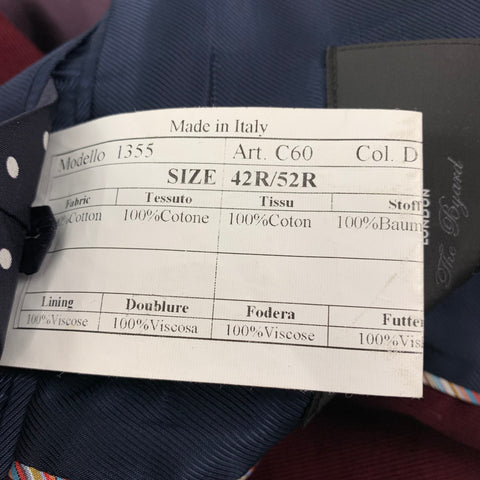 PAUL SMITH The Byard Size 42 Burgundy Corduroy Cotton Single Breasted Sport Coat