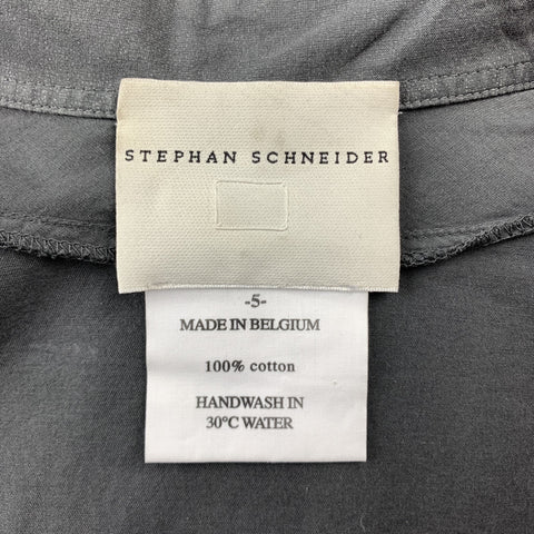 STEPHAN SCHNEIDER Size M Dark Gray Pleated Cotton Button Up Long Sleeve Shirt