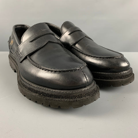 GIULIANO GALIANO Size 10 Black Solid Leather Slip On Loafers