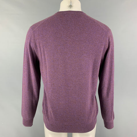 N.PEAL Size M Purple Heather Cashmere V-Neck Pullover