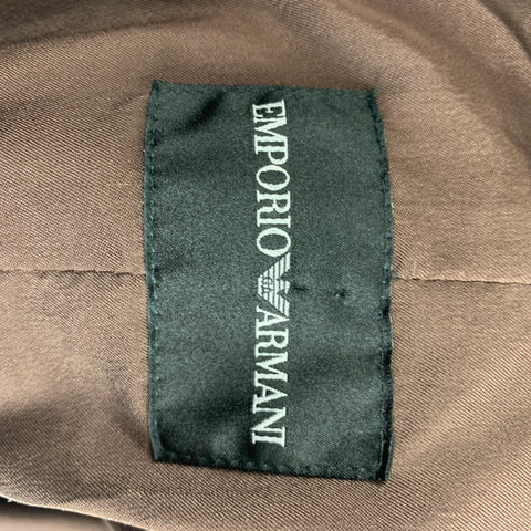 EMPORIO ARMANI Size 8 Brown Embroidered Single Breasted Coat