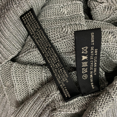 RALPH LAUREN Black Label Size L Silver Cotton Blend Cable Knit Dress Top