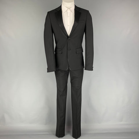 GIVENCHY Talla 36 Traje de esmoquin de lana de mohair negro de 2 piezas