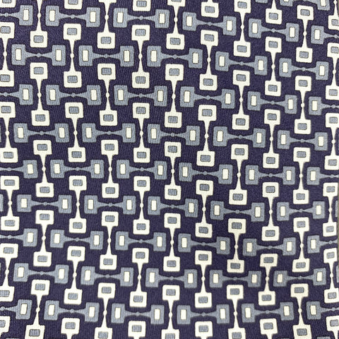 GUCCI "Horsebit" Navy Mod Silk Tie