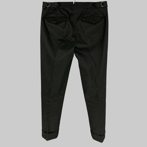 GBS Adriano Talla 28 Pantalones casuales con lengüetas laterales de algodón negro