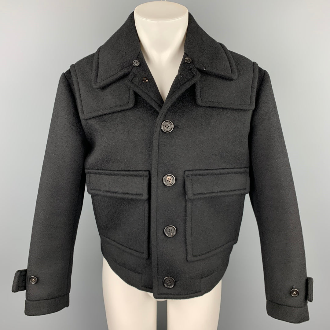BURBERRY PRORSUM Size 38 Black Cashmere Blend Cropped Jacket
