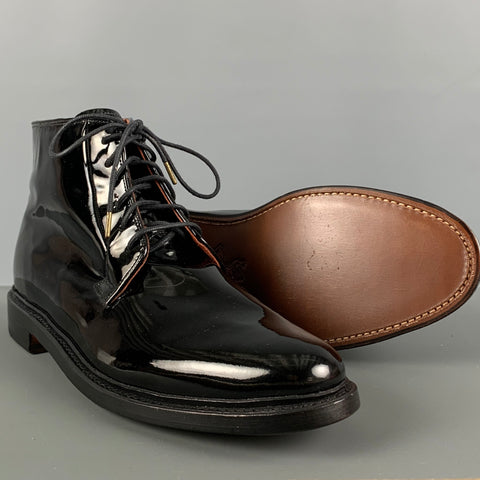 DUCKIE BROWN Talla 12 Botas con cordones de cuero macizo negro