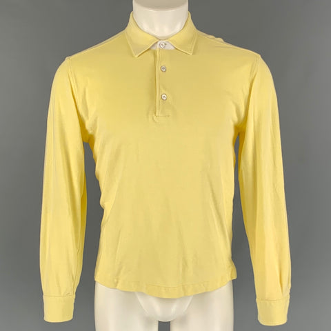 KITON Size M Yellow Cotton Long Sleeve Shirt