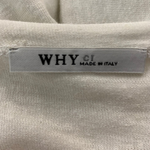 WHYCI Size 8 White Viscose Linen Embroidered Blouse