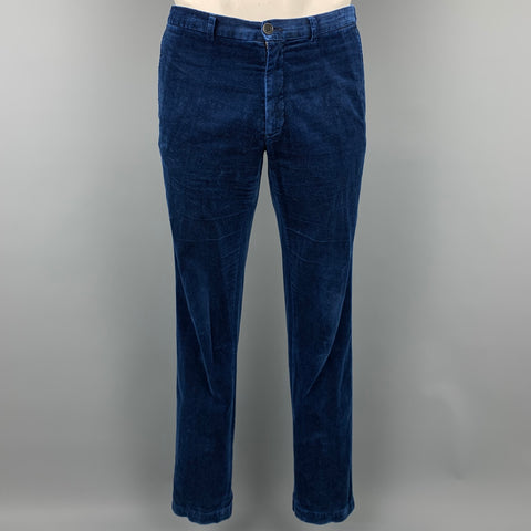 DRIES VAN NOTEN Taille 40 Ensemble col Nehru en coton bleu avec poche plaquée