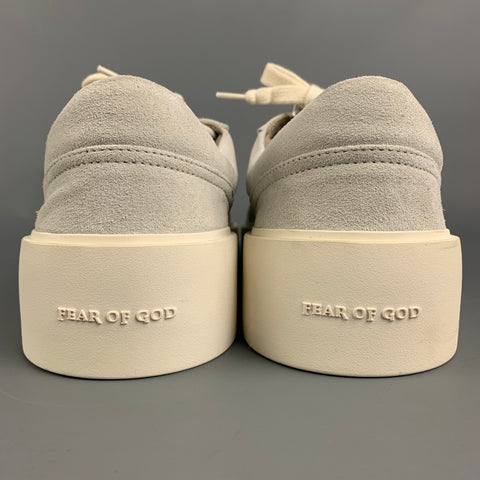 FEAR OF GOD Size 11 Light Gray & Green Color Block Canvas Low Top Sneakers
