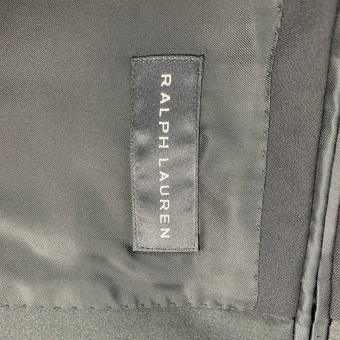 RALPH LAUREN Black Label Size 38 Regular Black Wool Peak Lapel Tuxedo Suit