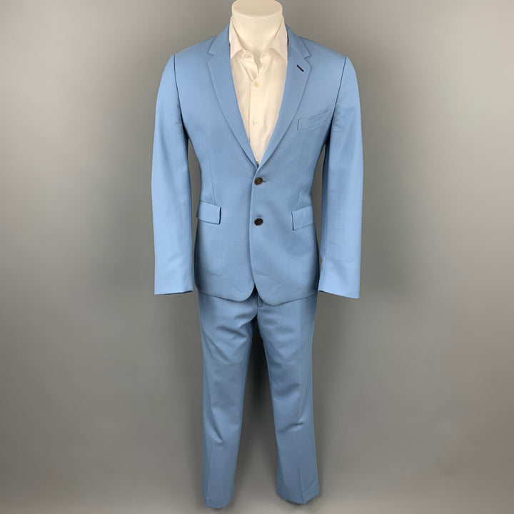 PAUL SMITH Kensington Fit Size 38 Regular Light Blue Wool Notch Lapel Suit