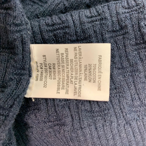 MR TURK Size M Navy Textured Cotton Blend Polo