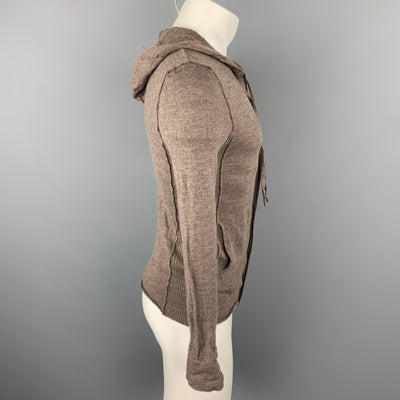NICE COLLECTIVE Size M Brown Knitted Merino Wool Zip Up Jacket