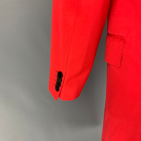 PAUL SMITH Size S Red Wool Polyamide Hidden Placket Coat