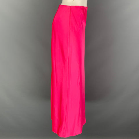 ALICE + OLIVIA Falda evasé lisa de mezcla de triacetato rosa talla 8