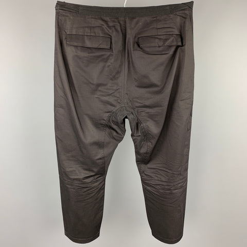 STAMPD Pantalones casuales recortados con lengüetas laterales de algodón negro talla 34
