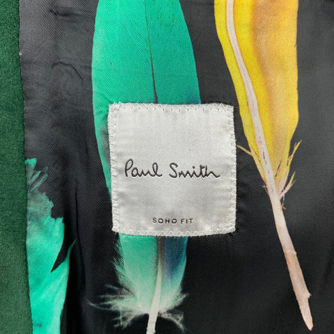 PAUL SMITH Size 42 Regular Green Velvet Notch Lapel Sport Coat